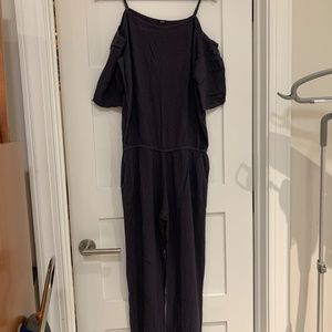 Monrow short sleeve cold shoulder jumpsuit